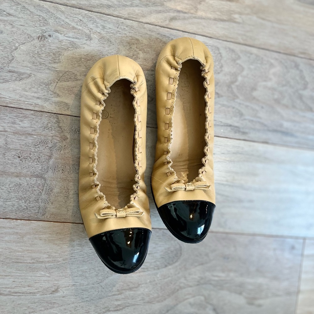 Channel ballet flats